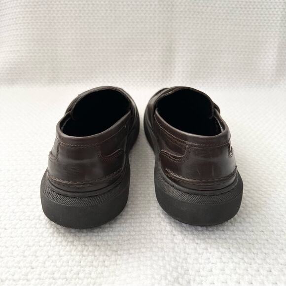 Bottega Marchigiana Italy Brown Leather Chunky Creeper Lug Sole Penny Loafers 41 - Picture 9 of 11